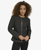 Karl Lagerfeld Women's Collarless Quilted Jacket