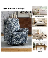 Hulala Home Evelia Floral Swivel Rocker Manual Recliner