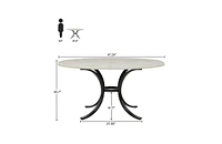 Tribesigns 47" Round Dining Table for 4-6 People, Farmhouse Kitchen with Wooden Texture Surface & Pedestal Base, Room, Li