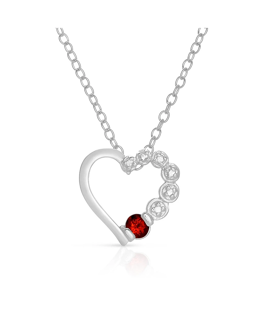 GiGiGirl Sterling Silver Genuine Red Heart Dna Necklace