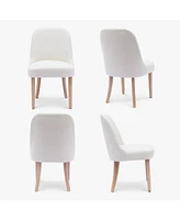 Mid-Century Modern Upholstered Boucle Dining Chair (Set of 4)