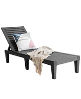 Inolait Sugift Outdoor Chaise Lounge Chair with 5 Positions Adjustable Backrest