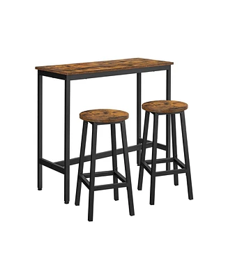 Slickblue Bar Table With 2 Round Stools, Bar Set