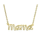 Bling Jewelry Name Plated Talk Station Pendant Mama Word Necklace For Mother Wife Women Sterling Silver