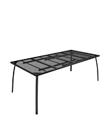 Mondawe Extra Large Steel Mesh Table All-Weather Rectangle Dining Table For Patios