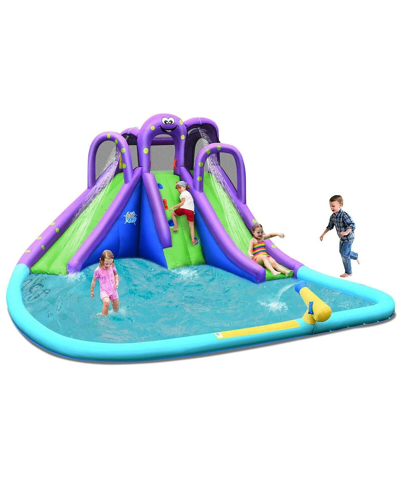 Sugift Inflatable Water and Sand Park Mighty Bounce House with Large Pool