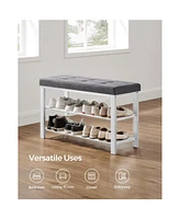 Slickblue 3-tier Shoe Rack, Storage Organizer With Foam Padded Seat