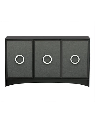 Simplie Fun Curved Design Storage Cabinet with Adjustable Shelves