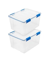 Iris Usa 44 Qt Storage Box with Gasket Seal Lid, 2 Pack - Bpa-Free, Made in Usa