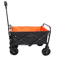 Streamdale Furniture Folding Wagon Garden Shopping Beach Cart (Black+Yellow)