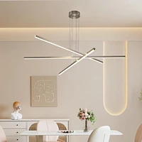 Streamdale Furniture Pendant Lighting Fixture In Silver Integrated Led