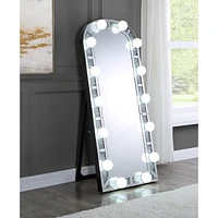 Streamdale Furniture Noralie Accent Floor Mirror In Mirrored & Faux Diamonds