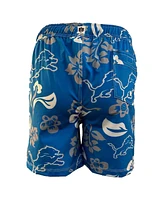 Wes Willy Youth Blue Detroit Lions Floral Volley Swim Trunks