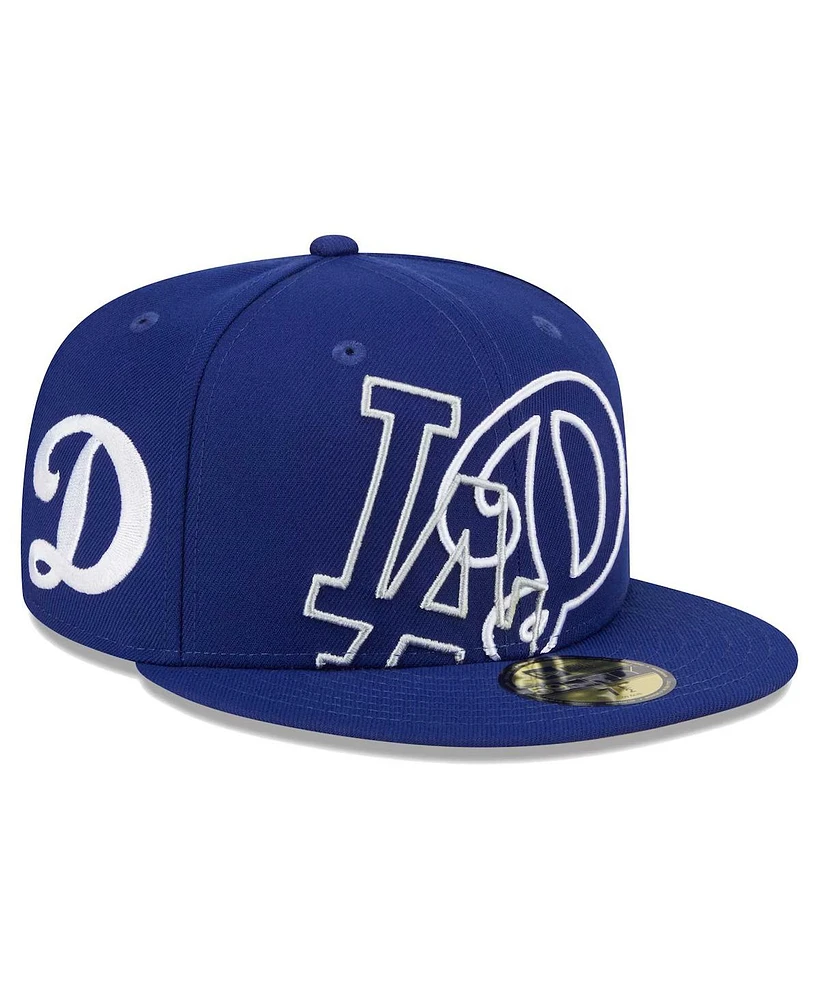 New Era Men's Royal Los Angeles Dodgers Game Day Overlap 59FIFTY Fitted Hat