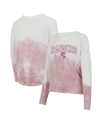 Concepts Sport Women's Pink/White New York Rangers Orchard Tie-Dye Long Sleeve T-Shirt