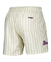 Pro Standard Men's Cream Atlanta Braves Pinstripe Retro Classic Woven Shorts