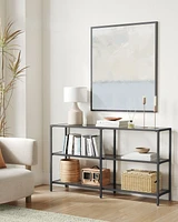 Slickblue Console Sofa Table With 3 Shelves, Metal Frame