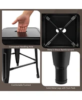 Sugift 30 Inch Bar Stools Set of 4 with Square Seat and Handling Hole