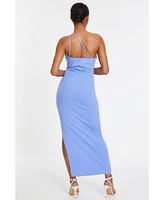 Quiz Women's Scuba Crepe One Shoulder Maxi Dress