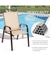 Sugift 2 Pieces Patio Outdoor Dining Chair with Armrest