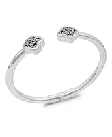 Devata Bali Clover Cuff Bracelet in Sterling Silver