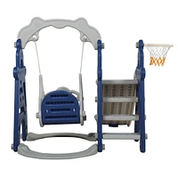 Streamdale Furniture 3-in-1 Indoor/Outdoor Kids Swing & Slide Set - Blue