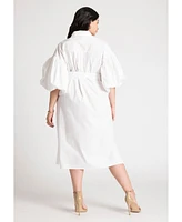 Eloquii Plus Balloon Sleeve Shirt Dress