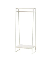 Iris Usa Garment Rack, 2-Shelves, Clothes Racks for Closet Organization, Plant Stand, Marble White