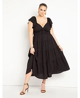 Eloquii Plus Ruffled Tiered Maxi Dress