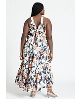 Eloquii Plus Tiered Floral Maxi Dress