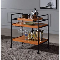 Streamdale Furniture Oaken Serving Cart In Honey Oak & Black