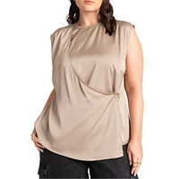 Eloquii Women's Overlap Front Blouse