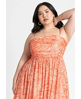 Eloquii Plus Size Shirred Bodice Flare Dress