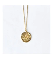 sanctuaire Round Rosette Medallion Coin Necklace Gold