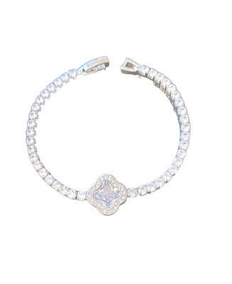 Hollywood Sensation Crystal Clover Tennis Bracelet