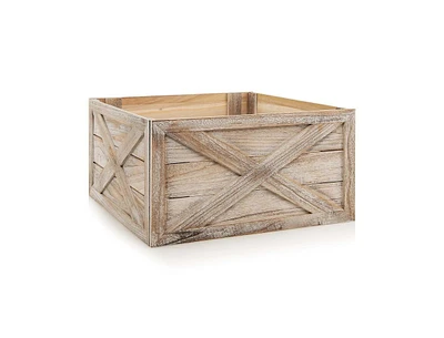 Slickblue 28.5 Inch Wooden Tree Collar Box for Indoor and Outdoor Use