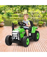 Sugift 12V Ride on Tractor with 3-Gear-Shift Ground Loader for Kids 3+ Years Old