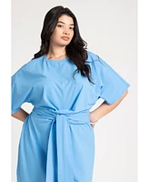 Eloquii Plus Cross Front Flutter Sleeve Dress