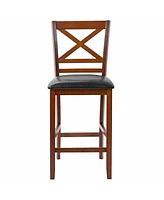 Set of 2 Bar Stools 25 Inch Counter Height Chairs