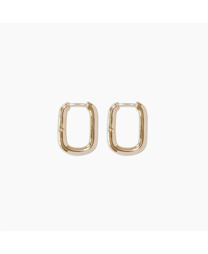 sanctuaire Link Bar Hoop Earrings Gold