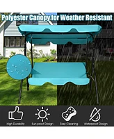 Vebreda 3 Seat Outdoor Patio Canopy Swing with Cushioned Steel Frame