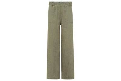 Olsen Women's 100% Linen Anna Fit Wide Leg Pull-On Pant