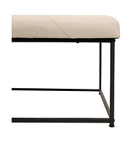 Merrick Lane Almas 30-Inch Square Tufted Ottoman With Durable Metal Frame