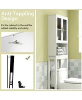 Sugift Over the Toilet Bathroom Storage Cabinet with Adjustable Shelf