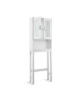 Sugift Over the Toilet Bathroom Storage Cabinet with Adjustable Shelf