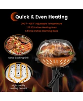 Sugift 1600W Electric Bbq Grill with Removable Non-Stick Warming Rack
