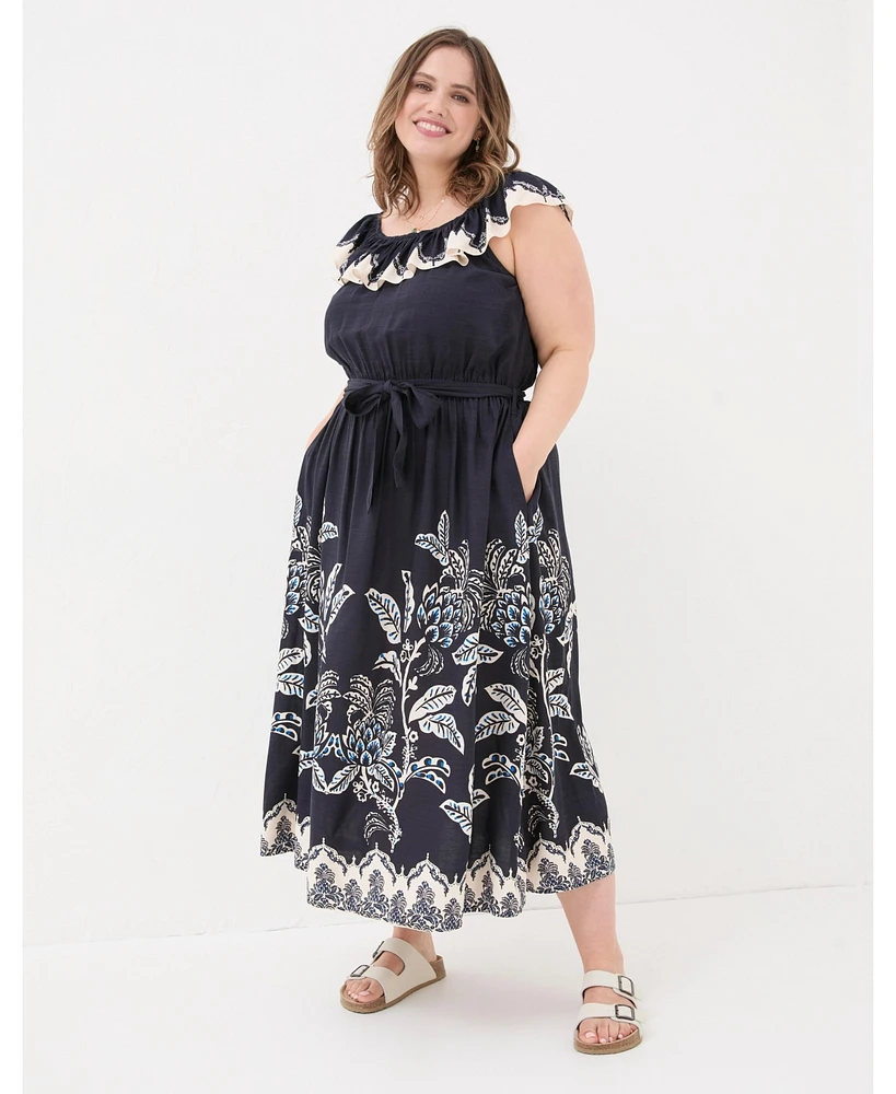 FatFace Plus Ezra Damask Midi Dress