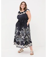 FatFace Plus Ezra Damask Midi Dress