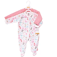 Hudson Baby Baby Girls Hudson Cotton Sleep and Play One Piece, Woodland Fox