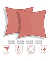 2 Pack 12x12 Ft 97% Uv Block Square Sun Shade Sail Canopy Outdoor Backyard Pool